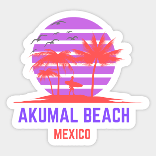 Akumal Beach Mexico Sunset Sticker